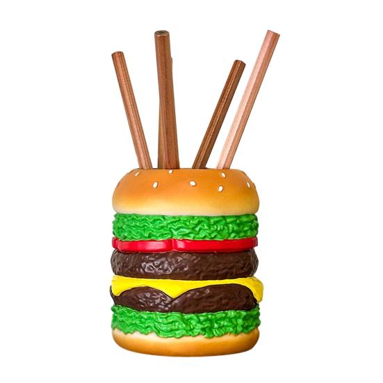 Giant Hamburger Pen Holder Funny Food Desk Organizer Large Capacity Pencil