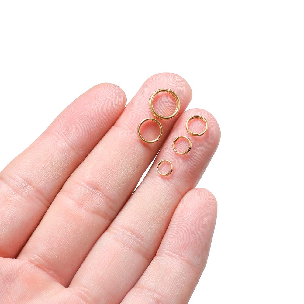 50-100pcs Stainless Steel 5-10mm Open Jump Rings Double Loops Gold Color Split Rings Connectors for DIY Jewelry Making Supplies