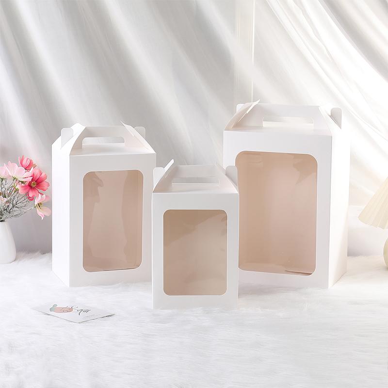 Tote Bags Gift Boxes Holiday Transparent Window Display Stylish Packaging Gift Kraft Paper Bags