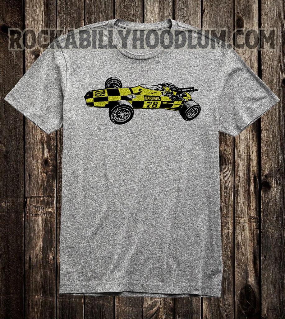 Retro Hot Rod Tee T Shirt Drag Race Automotive Bardahl 78 Racing Motor Oil