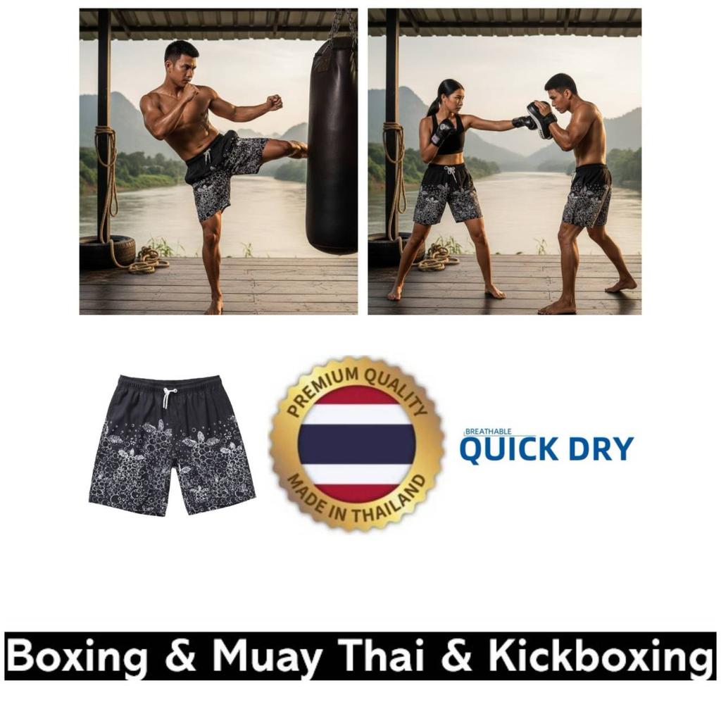 Bubble Boxing Muay Thai Kickboxing Training Shorts Print Quick Dry Martial Art Boxer Unisex Men Women Kid Fighting Fitness Sport Gym Workout
