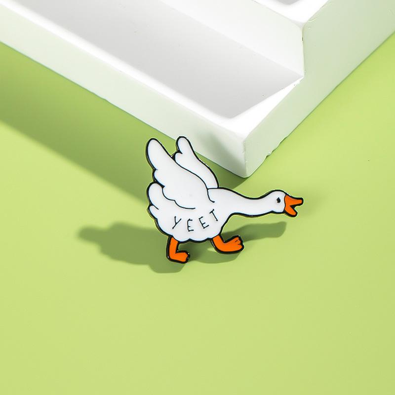 Spilla Creativa a Forma di Anatra Cartoon - Spilla in Lega Animale Carina per Vestiti