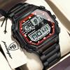 POEDAGAR Fashion Quartz Men Clock Waterproof Luminous Stainless Steel LED Man Watch Week Date Electronic Military Men's Watches