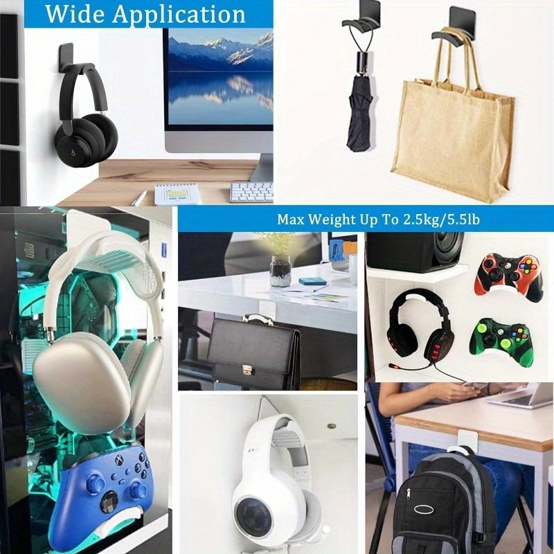 Xiaomi 5PCS Wall-Mount Headphone Hangers, No-Drill Under-Desk Headset Holders with Hooks for Gaming & Everyday Storage