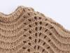 NSSF Handmade Crochet Wave Hem Tie-Waist Furry Women's Pullover Sweater