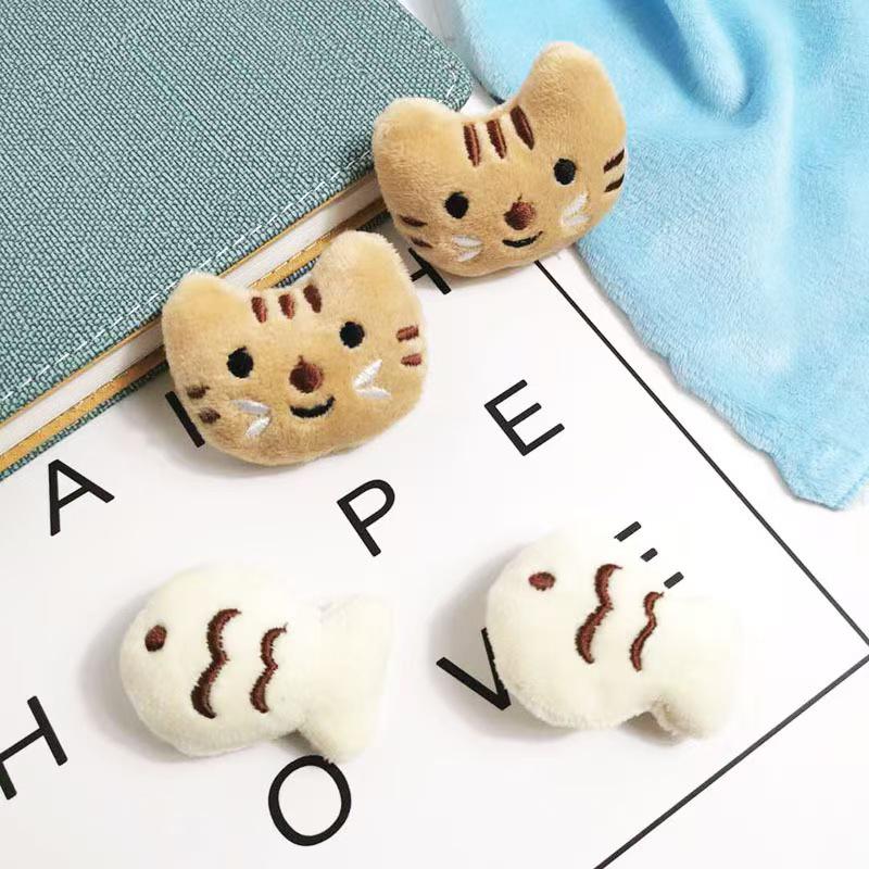 Creative Cartoon Plush Doll Brooch - Little Bear & Rabbit for Clothes or Bags