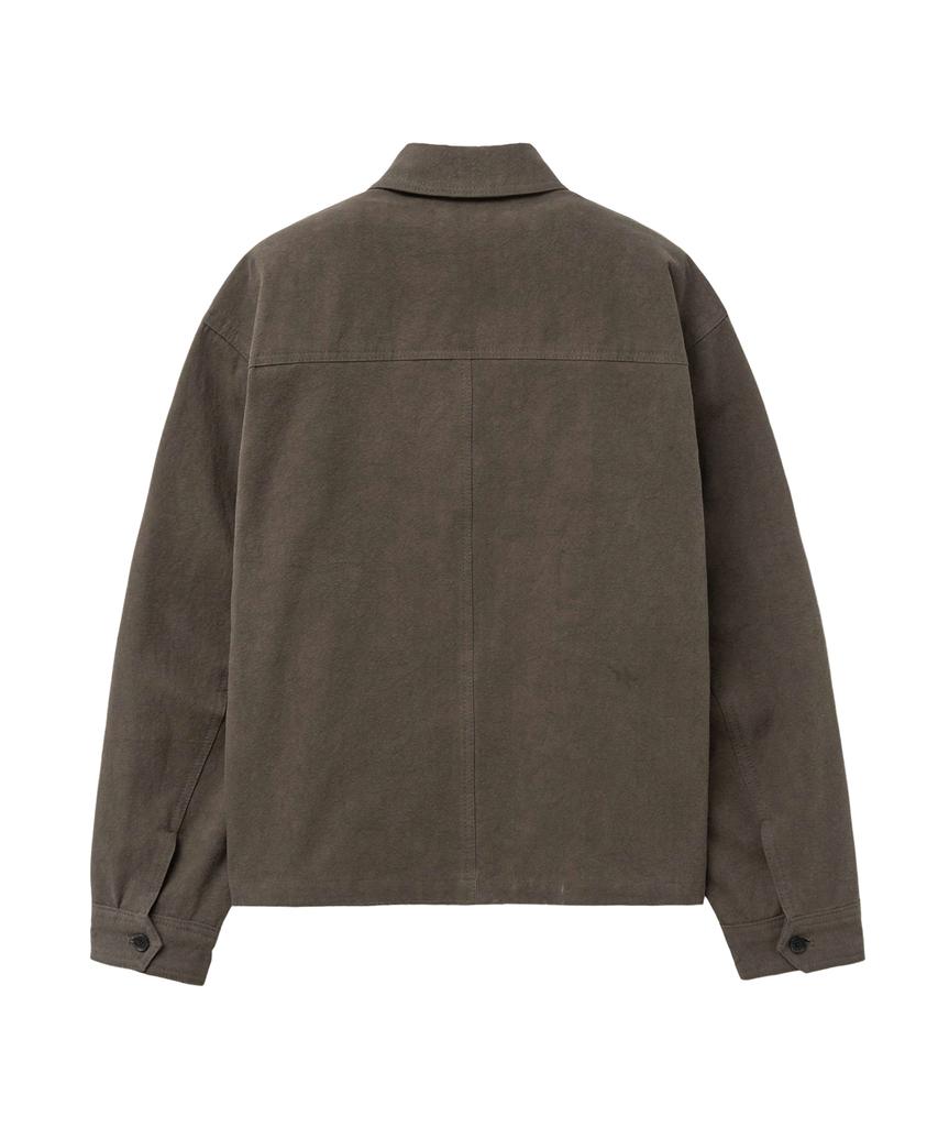 Sperone Peach Washed Crop Shirt Jacket (Brown)
