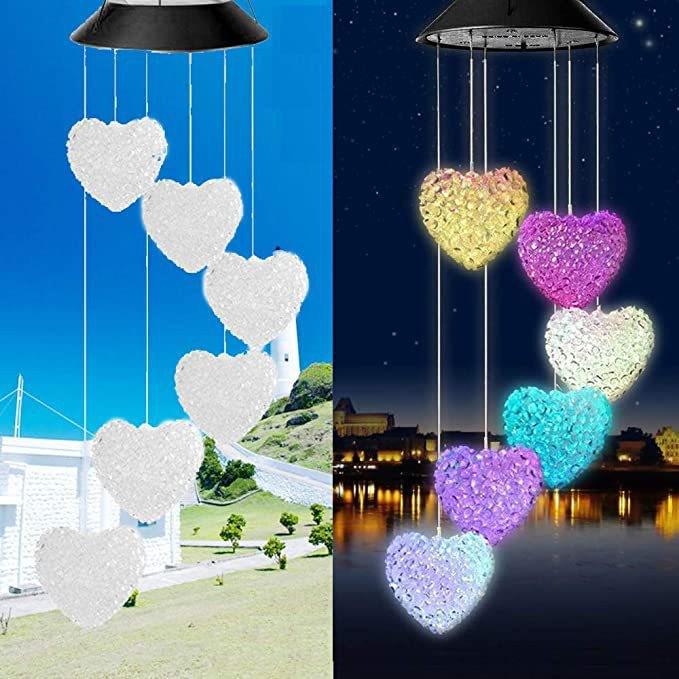Außen-Windspiel-Lichterkette mit Remy-Körnerkugel, Kolibri- und Schmetterlingsdesigns - Perfekt für die Garten- und Terrassendekoration