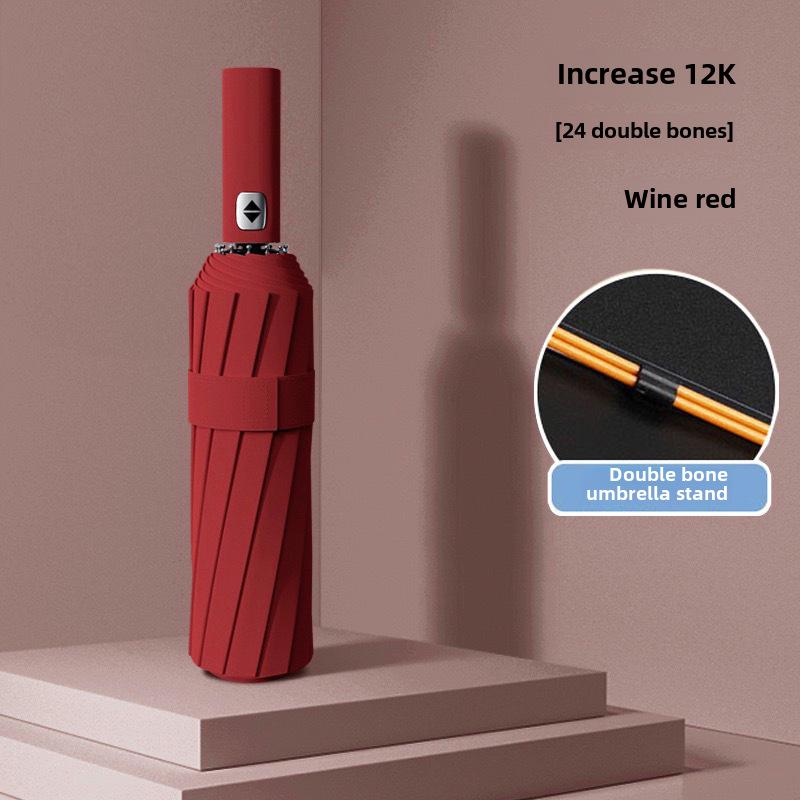 24-Rib Automatic Folding Women's UV Protection Sunshade Umbrella