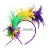 Colorful Feather Headband for Masquerades TeaParty Costume Accessories Fascinator Hairband 1920s Party Headpieces
