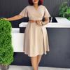 Women's Summer New Style V-neck Wide-sleeved Casual A-line Skirt Dress