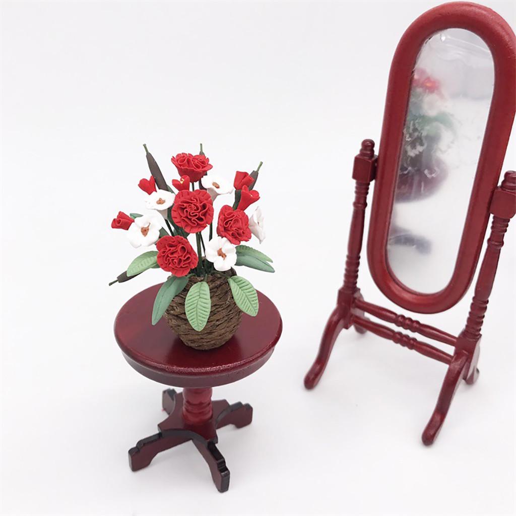 Artificial 1/12 Dollhouse Miniature Fake Green Plant Flower In Pot  Garden 