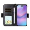 For iPhone 17 Leather Case Magnetic Closure Wallet Stand Phone Cover with Crossbody Strap