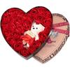 Generische Seifenrose Blume Geschenkbox, Infinity Rose für den Valentinstag, Herzförmige Geschenkbox mit künstlichen Seifenblumen und Rosenstrauß