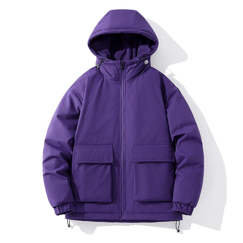 Cotton Clothing Men's Winter Loose Solid Color Cotton Jacket Thickened Workwear Big Yards Cotton Jacket Jacket Warm