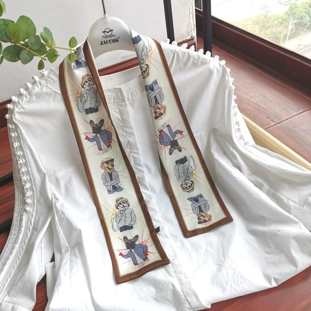 Hair Band Women Tie Hair Silk Scarf Silk Ribbon Headgear Internet Celebrity New Streamer French Long Silk Scarf Small Scarf Hair Strap