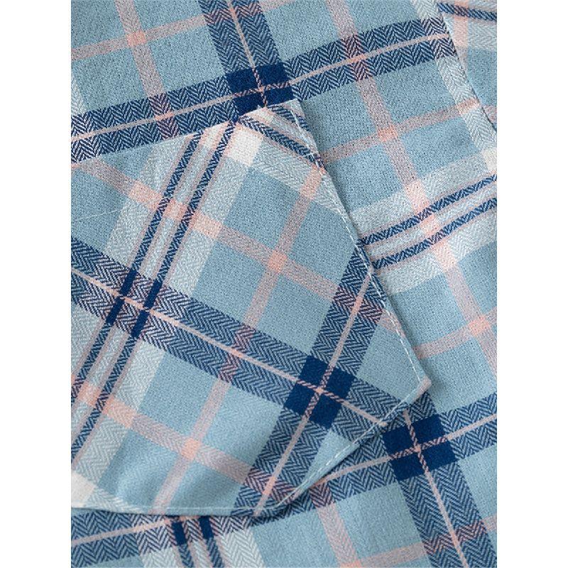 Children's Clothing Spring and Autumn Boys' Pocket Shirt Children's Long Sleeve Shirt K-style Loose Shoulder Strand Gingham Square Collar Clothes