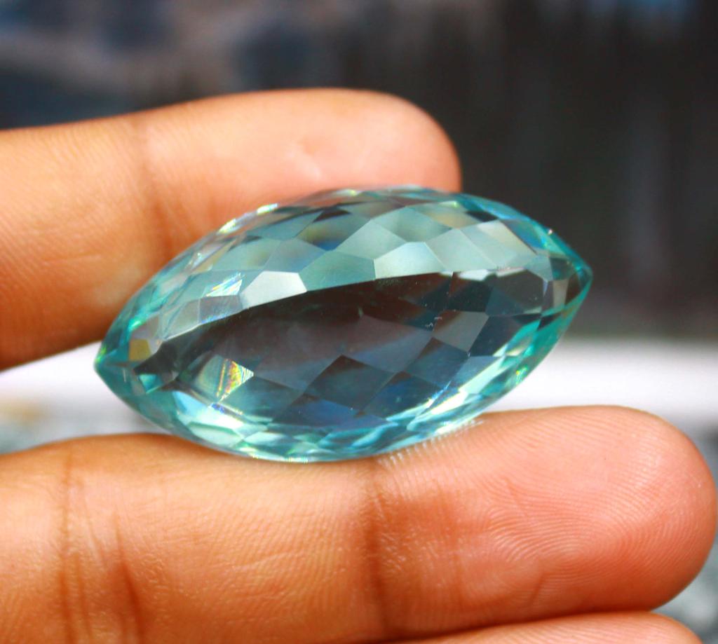 Valentine Big Sale 74.85 Carat Blue Topaz Marquise Shape Lab Created Gemstone SN631