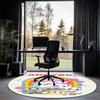 LankyBox Bedruckter Runder Teppich Teppichboden Stuhlteppich Bereichsteppich Eingang Fußmatten, für Bürostuhl Wohnzimmer Schlafzimmer Küchenraum.