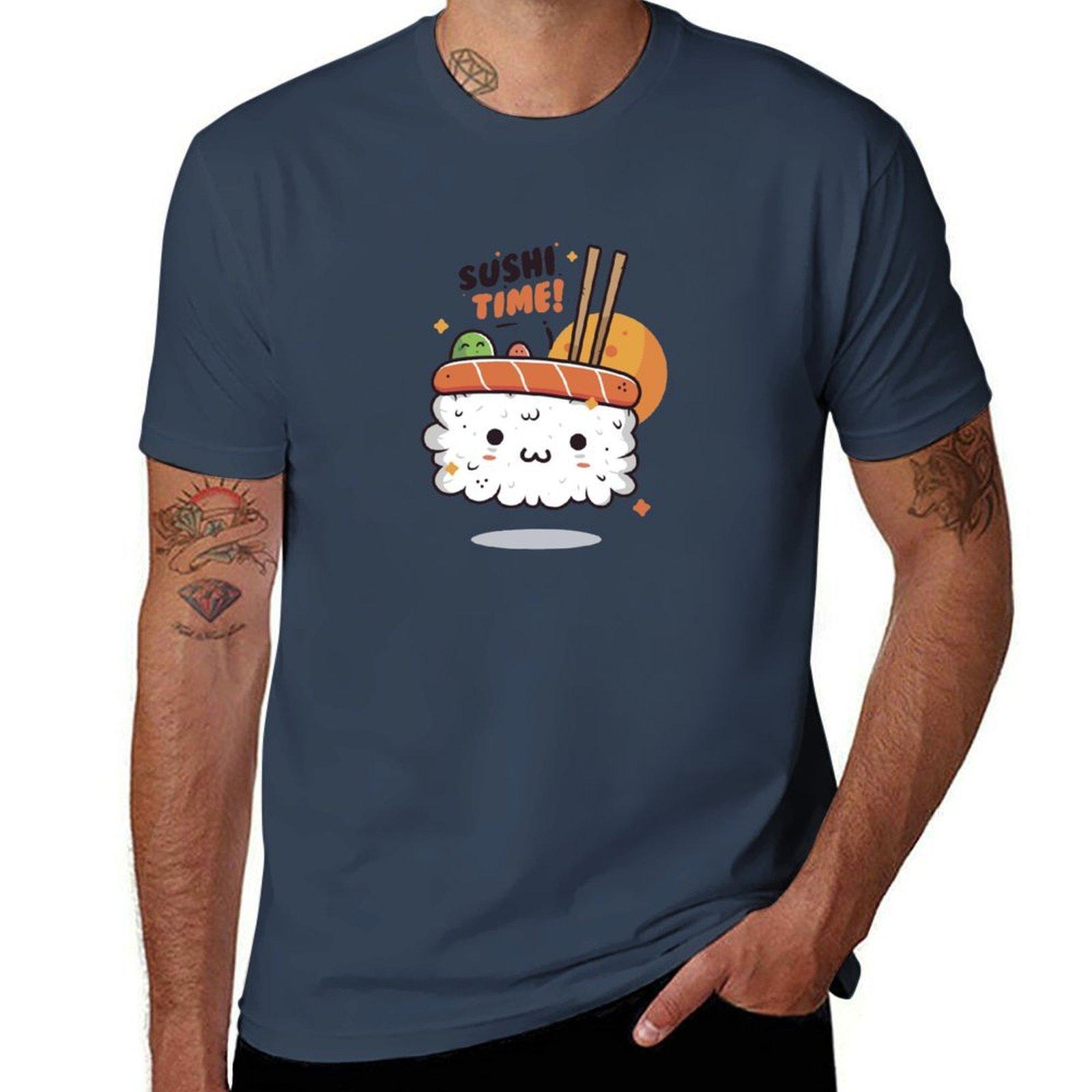 Sushi Time Tshirt Comfortable Basic Crew Neck Tee S