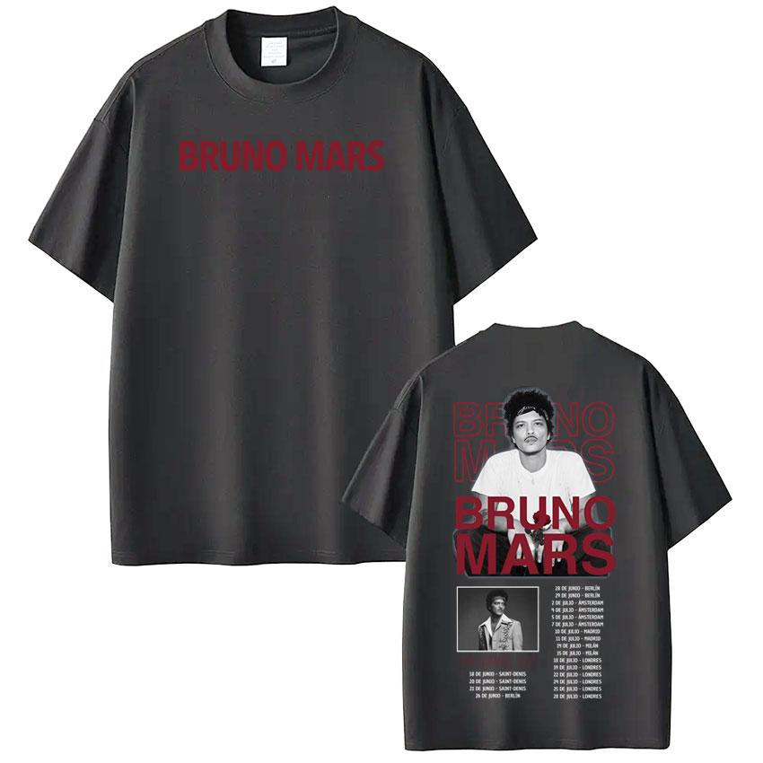 

Rapper Bruno Mars Album Tour 2026 Print Tshirt Men Women Fashion Tshirts Summer Shortsleeved Loose Harajuku Cotton Tshirts L