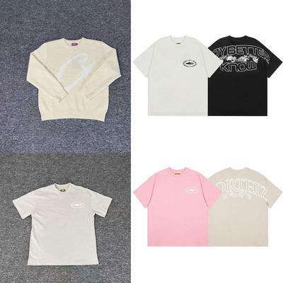 Corteiz Unisex Evropsko-americký Street Style Volný svetr Kulatý výstřih Podzimní pletenina
