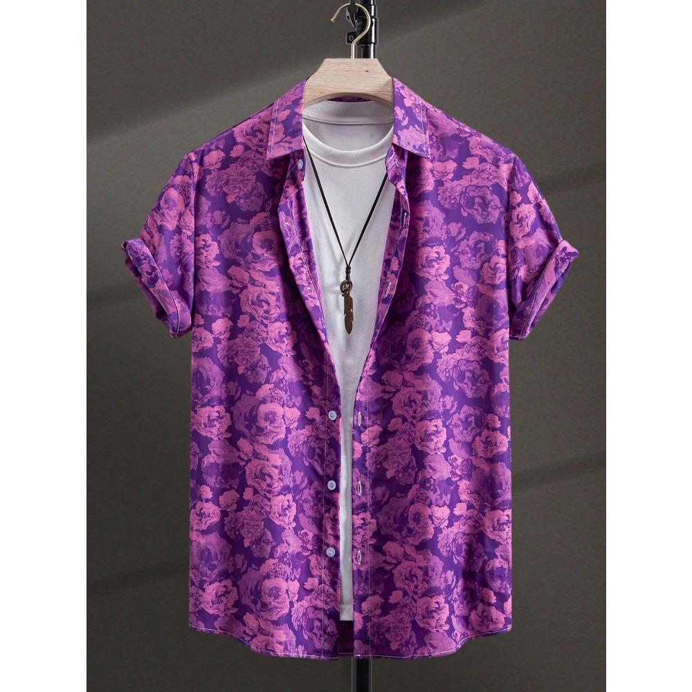 

Летняя мужская мягкая гавайская рубашка с ярким принтом в виде листьев джунглей и экзотических цветов, топы на пуговицах с лацканами, свободная одежда унисекс 3XL