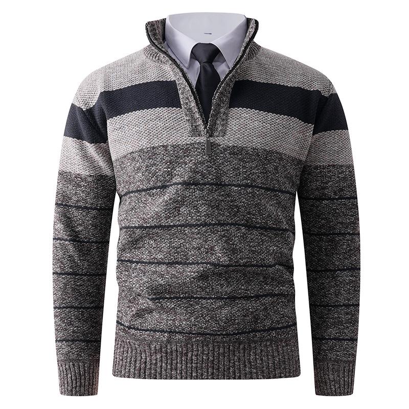 Autumn/Winter Men s Trendy Knit Half-Zip Sweater - European and American Style L
