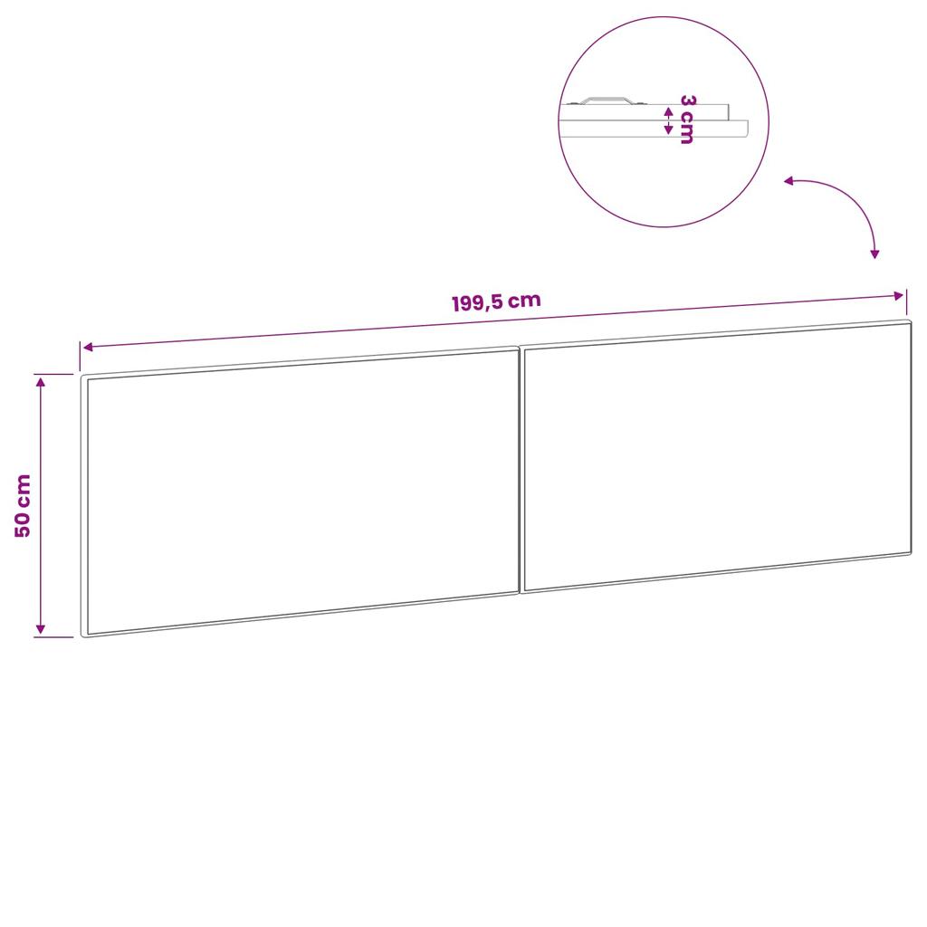 Wall Mounted Headboard BREDA Reclaimed Wood Engineered Wood