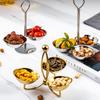 Stainless Steel Snack Platter 3-layer Fruit Plate Snack Bowl Dessert Plate Candy Bowl Pastry Plates Dried Fruit Platter Dish