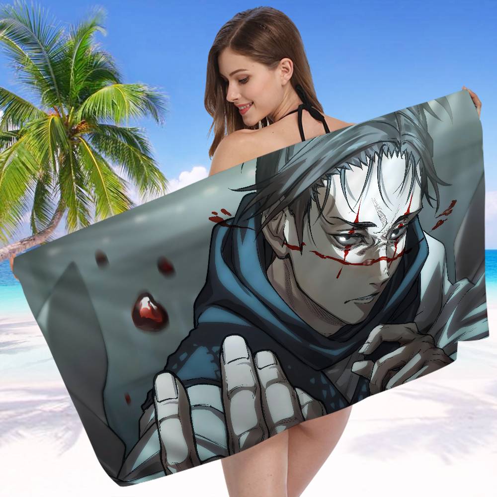 Jujutsu Kaisen Choso Yuji Microfiber Blanket Quick Drying Beach Towels Oversized Printing Super Absorbent Pool Towel Blanket
