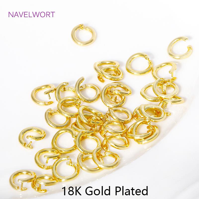 

5.5-7.5mm 18K Gold Plated Open Jump Ring Connector Clasps Rings For Jewelry Making Accessories DIY Handmade Crafts Wholesale 1.2mmx5.5mm-10pcs