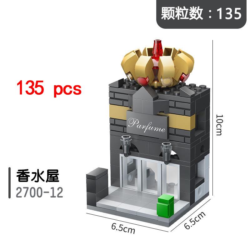 City Miniature Views Mini Street Coffee Shop Model Building Blocks Kits Bricks Kids Toys Girls Boys Flower Food Retail Store