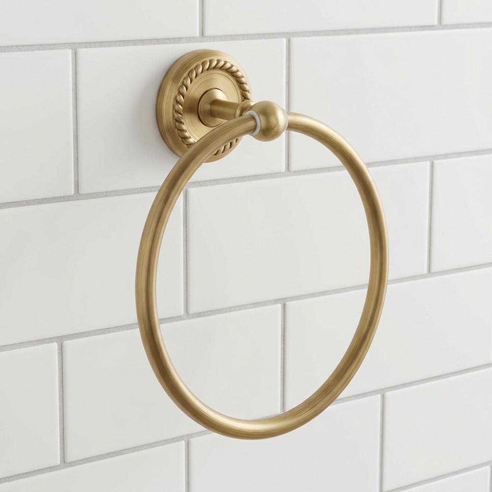 Brass Hand Towel Holder Antique Gold Towel Rack Hanger Towel Ring  Bathroom Kitchen Toilet