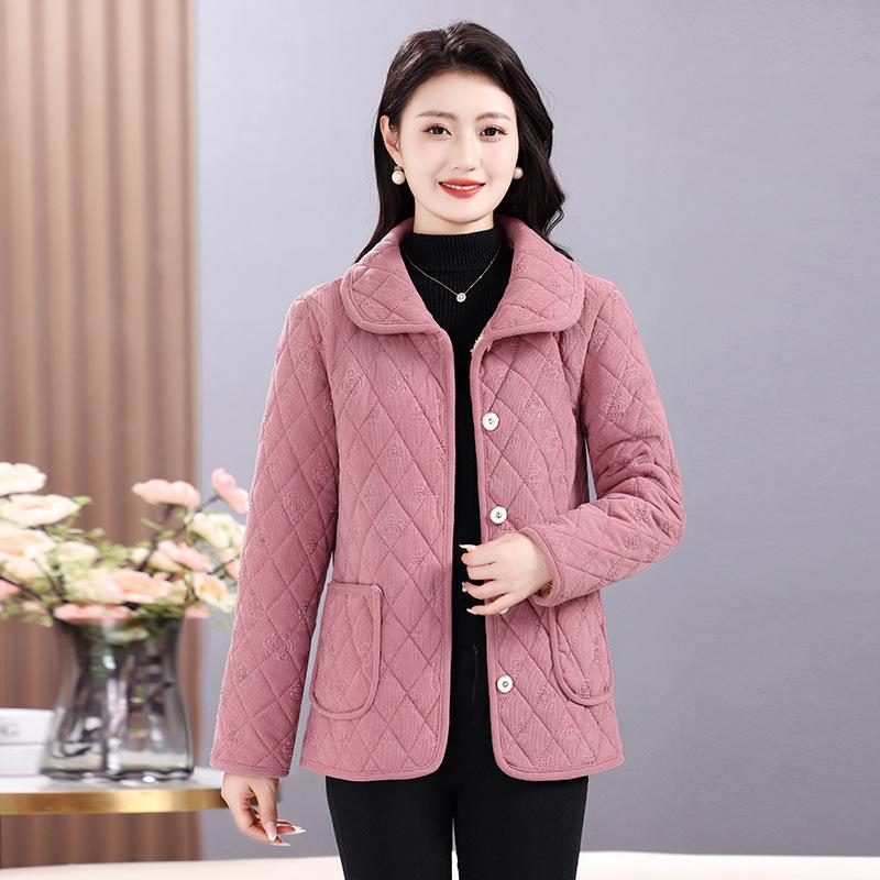 Autumn and Winter Fashi Women's Simple Plush Thickened Warm Loose Cott-padded Jacket Versatile Jacket