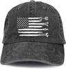 Mechanic Tools American Flag Distressed Baseball Cap Vintage Washed Polyester Adjustable Patriot Hat Adult