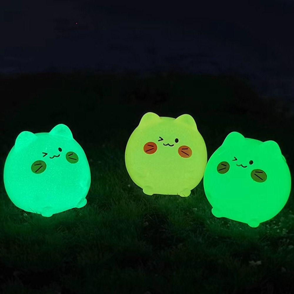10pcs Glow in Dark Cat Figurines Miniatures Cartoon Mini Cat Statue  Fairy Garden Decorations