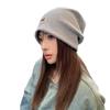 Women's Korean-Style Warm Beanie with Ear Protection - Autumn/Winter Letter Label Design