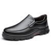 Mens Genuine Leather Loafer Shoes Big Size 38-48 Breathable Business Daily Wear Shoes Plush Comfort Slip On Driving Moccasin Shoes All Season