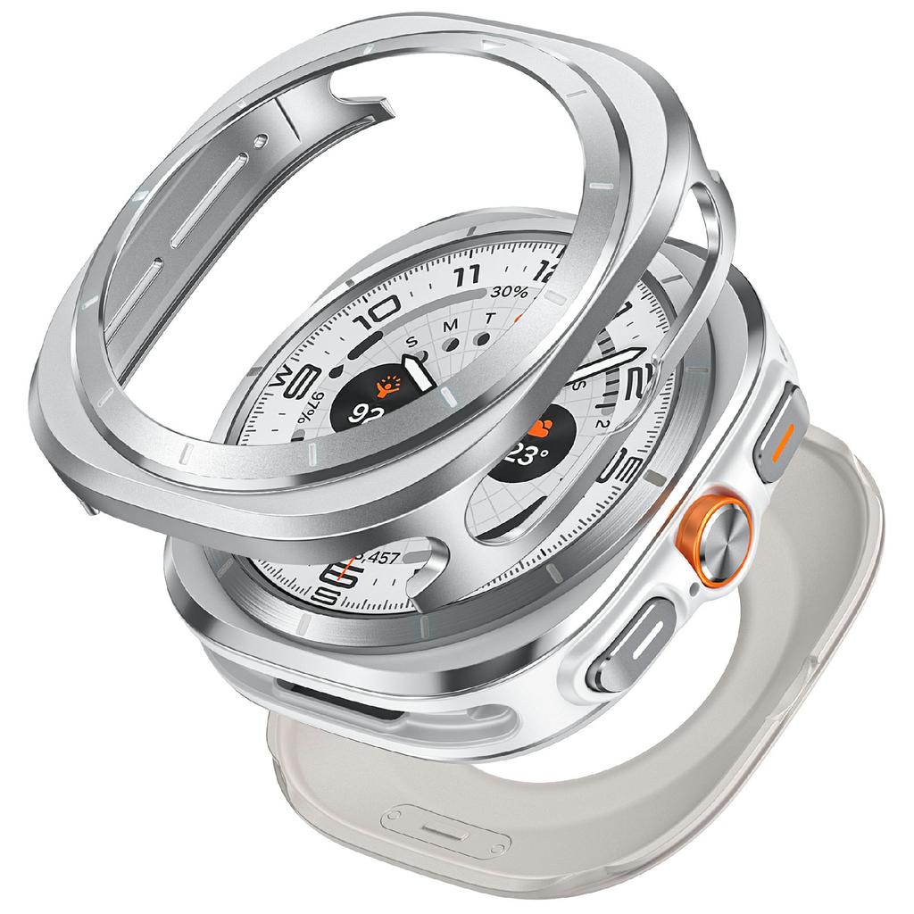 For Samsung Galaxy Watch Ultra 47mm Protective Case Aluminum Alloy PC Watch Bumper Cover