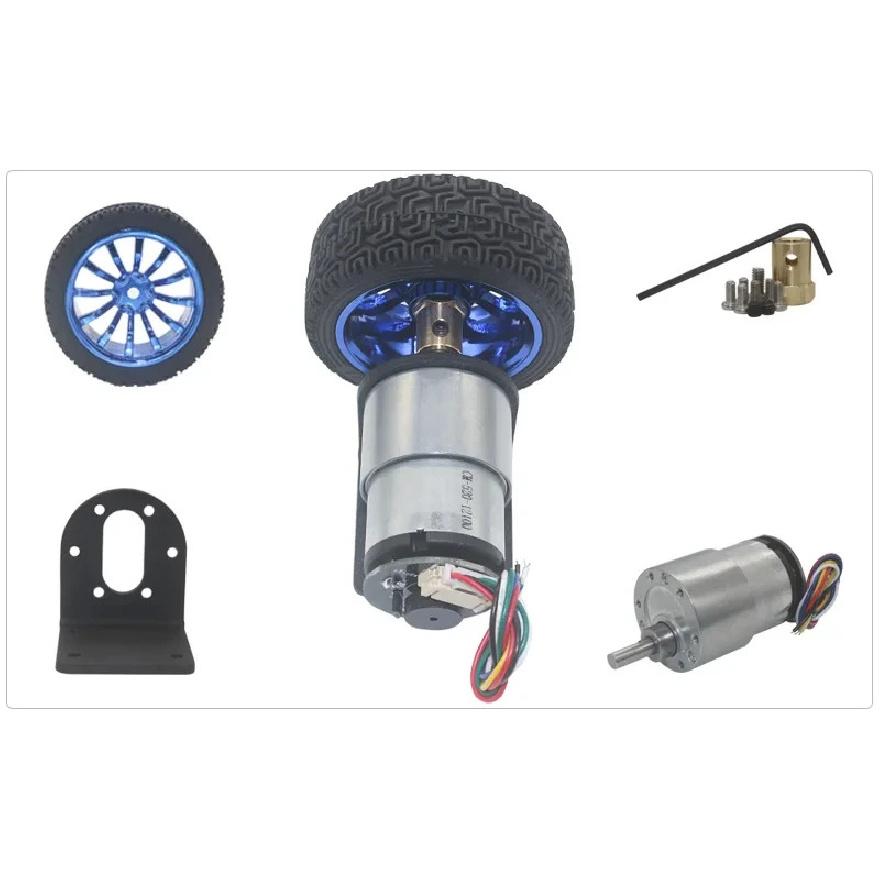 JGB37-520 Hall Encoder Brushed DC Motor 6V12V Forward And Reverse Adjustable Speed 6RPM-1590RPM Smart Car Kit With Wheels