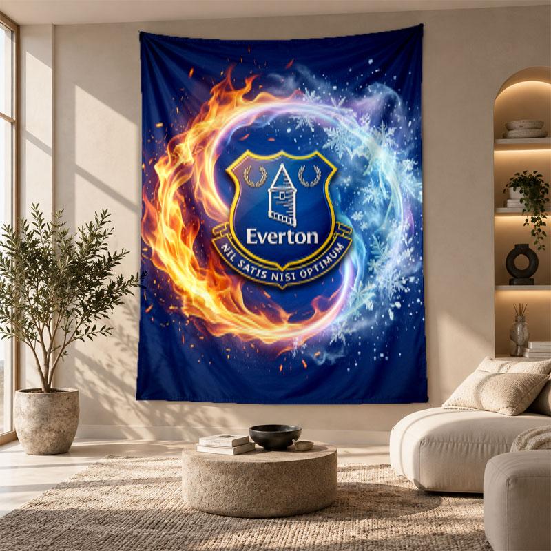 Dekoratives Wandbehang, Everton Fußball Bedruckte Wandkunst, Leichte Wanddekoration für Schlafzimmer-Hintergrund