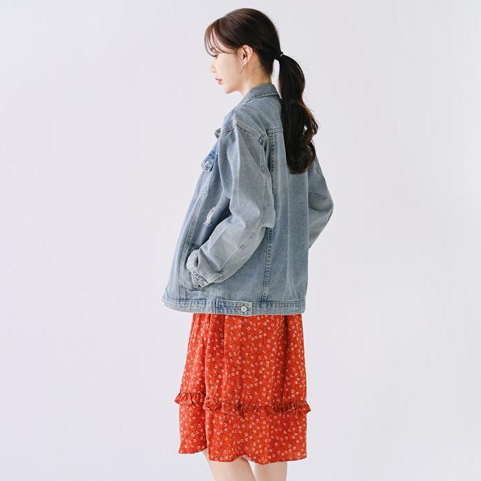 Jeans Jacket for Women Vintage Mood Denim Jacket Date Outfits Korea Fashion