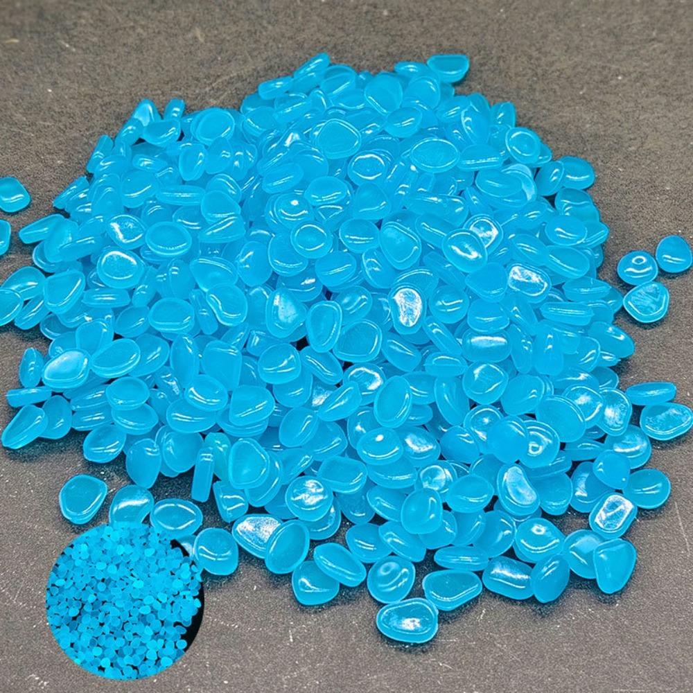 500Pcs Glow Fish Tank Luminous Stones Colorful Flowerpot Decorative Stone Garden Pebble  Night