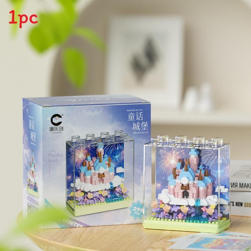 Castle Building Blocks Toy With Abs Plastic For Creative Kids Playroom фиолетовый