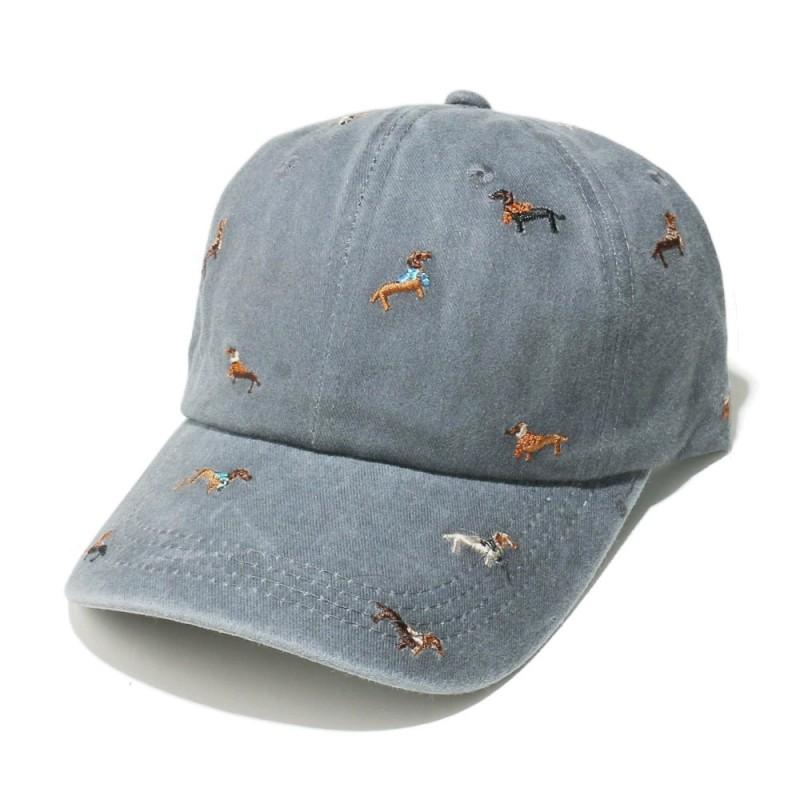 YIRAN Dayang hat Schattige Puppy Borduurwerk Baseballpet in Koreaanse Stijl Grote Hoofdomtrek Voor Vrouwen Zachte Top Zonneklep Gewassen Denim Klep Pet