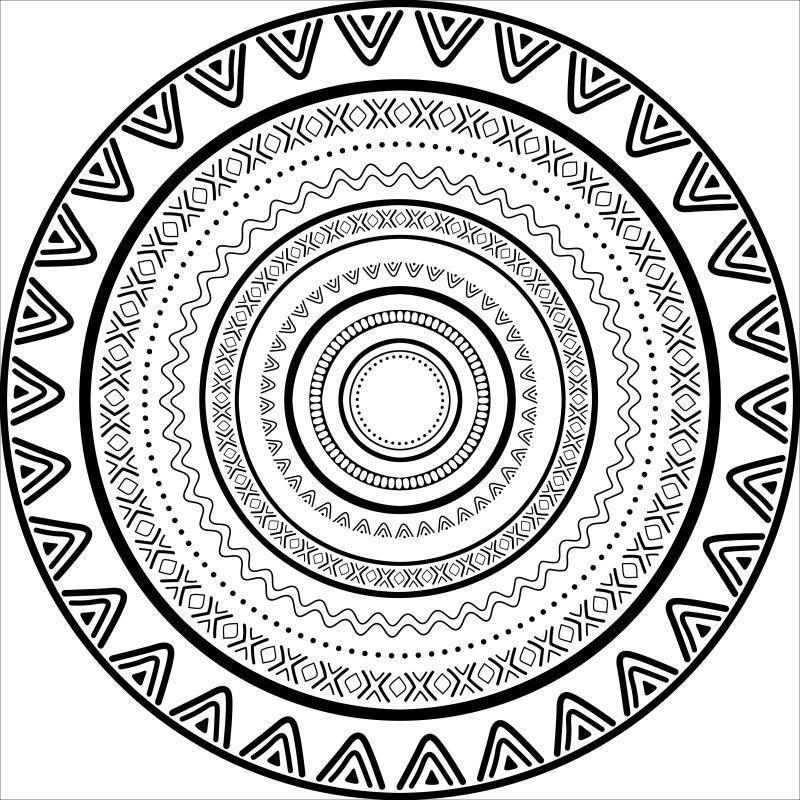 Vintage Mandala Round Boho Area Rug Non‑Slip Soft Circular Carpet for Living Room Bedroom Apartment Home Decor Machine Washable