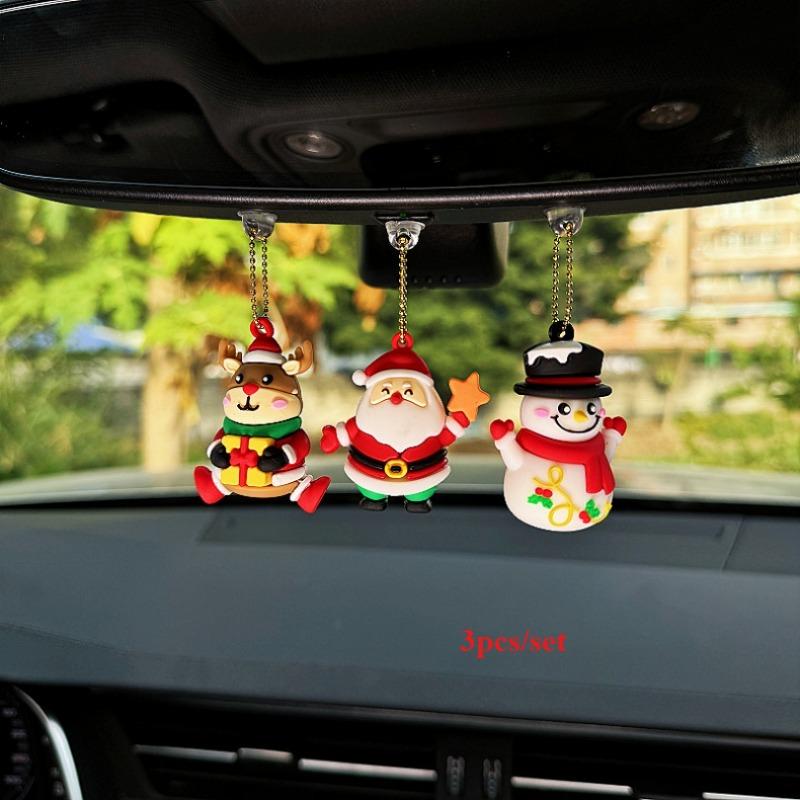 

5 шт./набор Декоративное украшение для салона автомобиля, подвеска на зеркало заднего вида, милый олень, подарок на Рождество, Санта, креативная подвеска