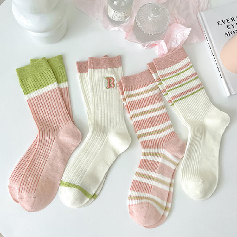 [4-Pair Set] Edmund Casual Women s Fashion Long Socks 4-piece set