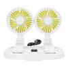   5V USB Car Cooling Fan 2 Speed Wind Quiet 360 Deg Rotatable Portable Dual Head Desk Fan for SUV RV Truck